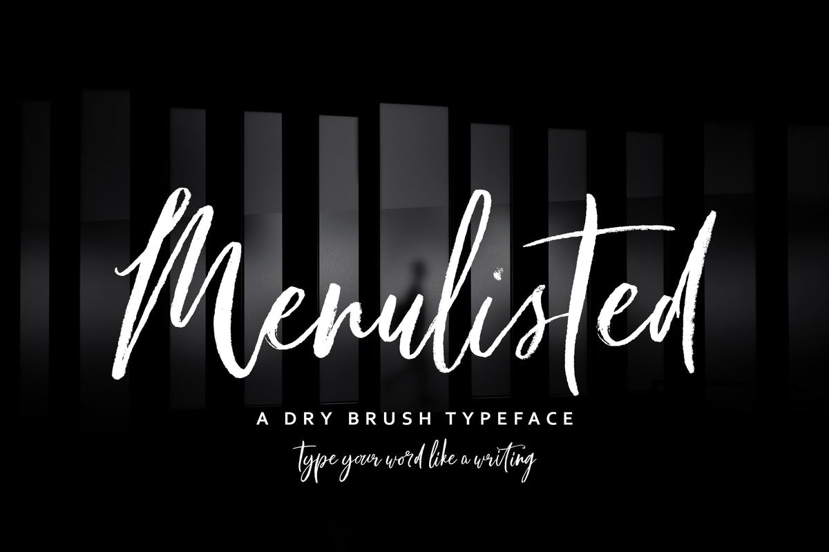 英文书法笔刷字体 Menulisted Brush Script