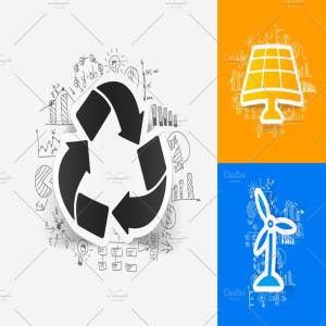 9款回收标志贴纸&手绘商业公式便签 9 RECYCLE STICKERS