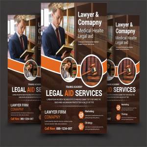 律师事务所宣传海报传单设计模板 Lawyer Firm Business Flyer Template