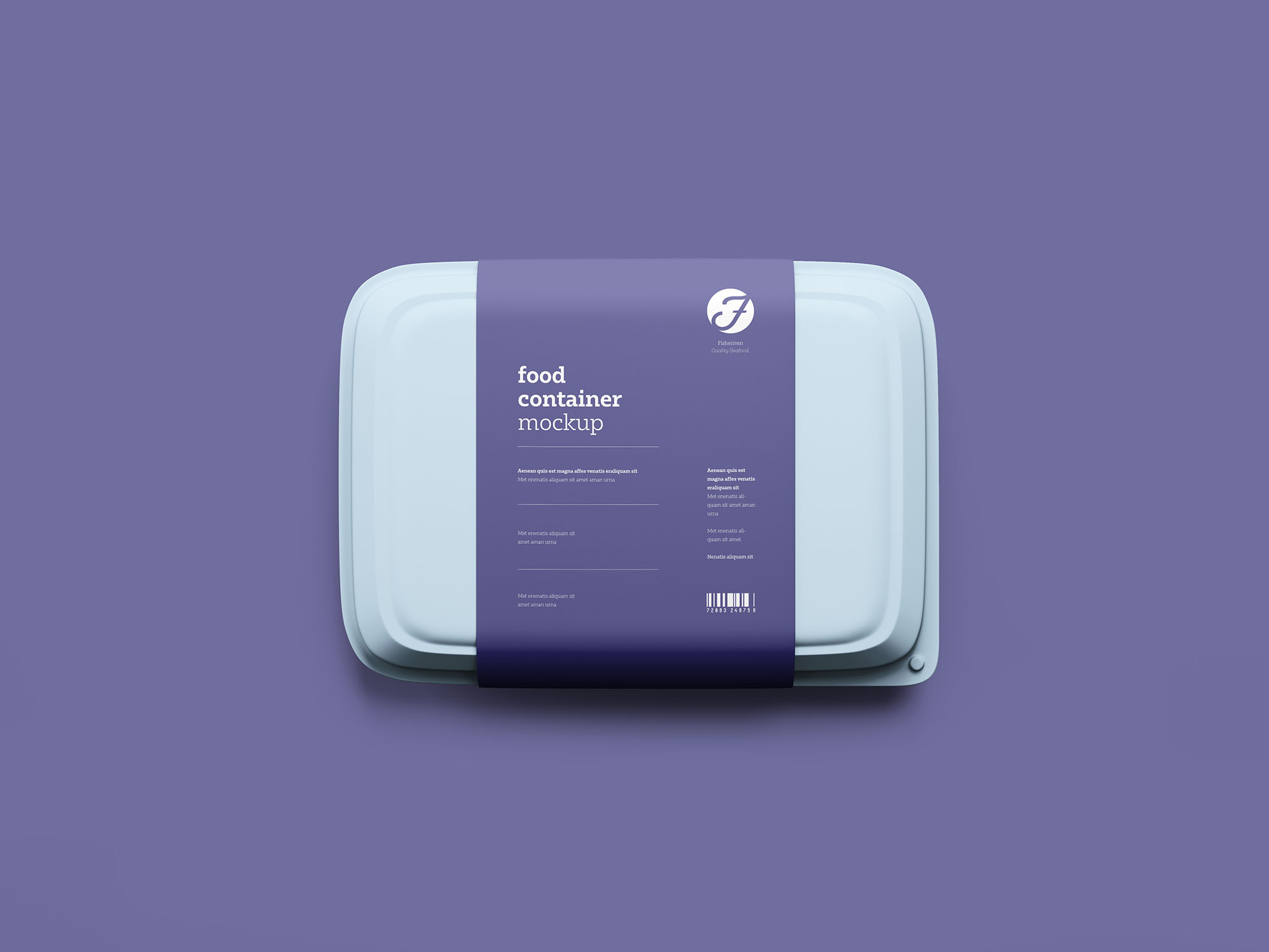 塑料食品盒一次性饭盒食品包装设计样机模板 Plastic Food Box Mockup