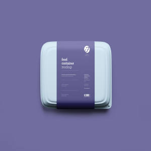 塑料食品盒一次性饭盒食品包装设计样机模板 Plastic Food Box Mockup