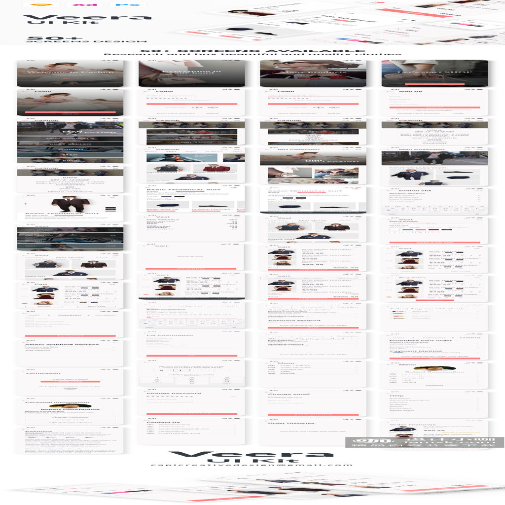 高端时尚的多功能电商APP UI KIT套装 [Sketch,XD,PSD]