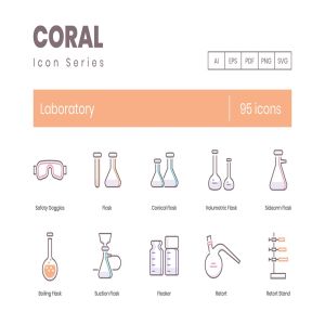 Coral系列-实验室主题矢量一流设计素材网精选图标 Laboratory Icons – Coral Series