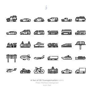 30枚现代交通工具矢量一流设计素材网精选图标 30 Transportation Icons插图3