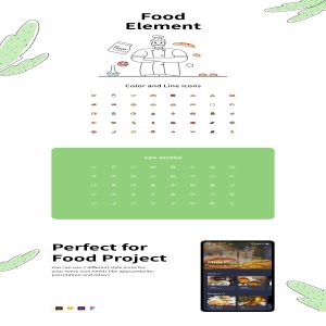 一流设计素材网下午茶：40枚食物主题元素一流设计素材网精选图标