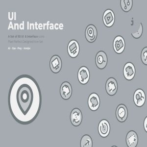 50枚UI用户界面主题双色调矢量一流设计素材网精选图标 50 UI And Interface Icons  –  Two Tone Style