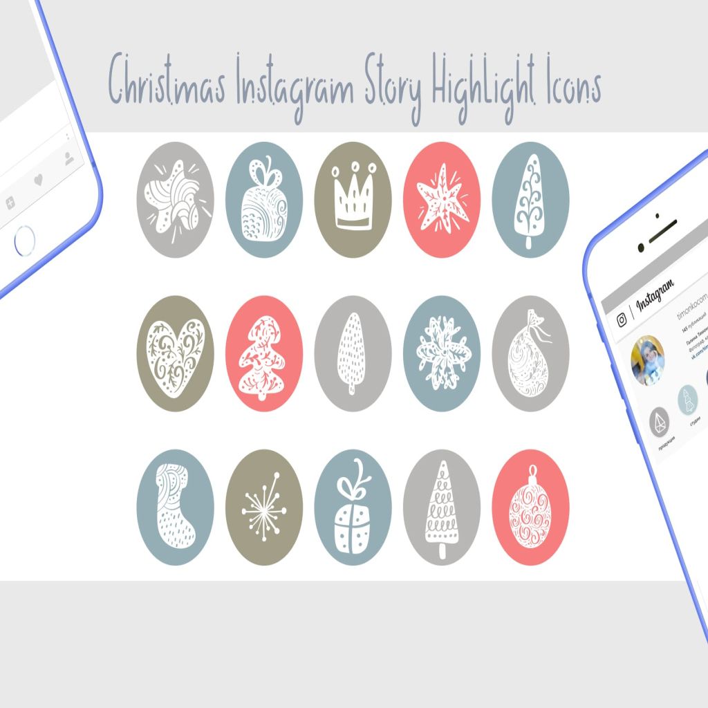 圣诞节主题矢量手绘一流设计素材网精选图标素材christmas Instagram Highlight Story Icons 一流设计网