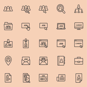 工作&职业主题矢量线性一流设计素材网精选图标 Jobs and Careers Vector Icons