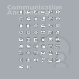 50枚社交通讯主题双色调矢量一流设计素材网精选图标 50 Communication Icons  –  Two Tone Style插图2