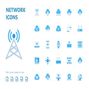 网络科技主题扁平化矢量一流设计素材网精选图标 Network Flat Icons插图2