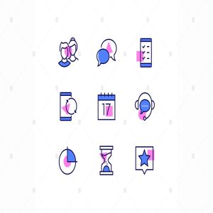 商业与管理线条设计风格矢量一流设计素材网精选图标v1 Business and management – line design style icons