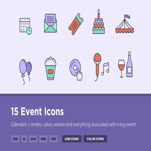 15枚活动事件主题矢量一流设计素材网精选图标 15 Event Icons