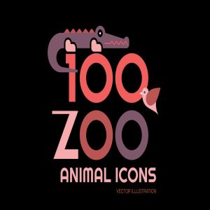 100+动物园动物矢量一流设计素材网精选图标素材包 100+ Zoo Animal Icons