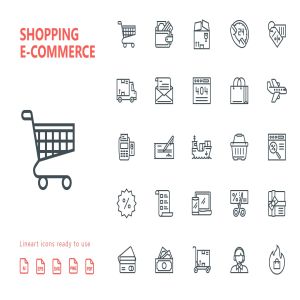 25枚网上购物电子商务矢量线性一流设计素材网精选图标v1 Shopping E-Commerce Line Icons插图2