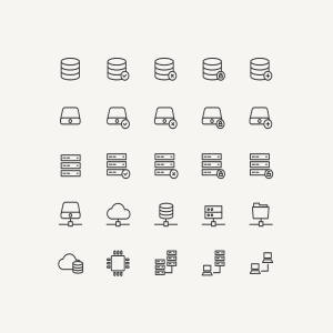 25枚数据存储矢量线性一流设计素材网精选图标 25 Database Storage Icons插图2