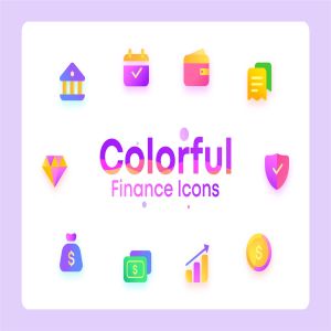 金融/钱包/银行主题彩色矢量一流设计素材网精选图标 Colorful Finance, wallet, bank, Illustration Icons