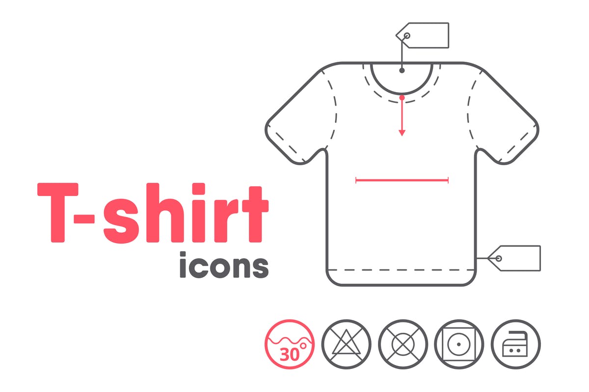 T恤矢量一流设计素材网精选图标设计AI&PSD模板 T-shirt Icons