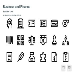 商业&金融主题粗线条风格矢量一流设计素材网精选图标 Business and Finance Mini Bold Line Icons插图2