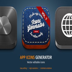 3D/2D＆扁平设计风格APP一流设计素材网精选图标生成器v3 App Icons Generator vol. 3