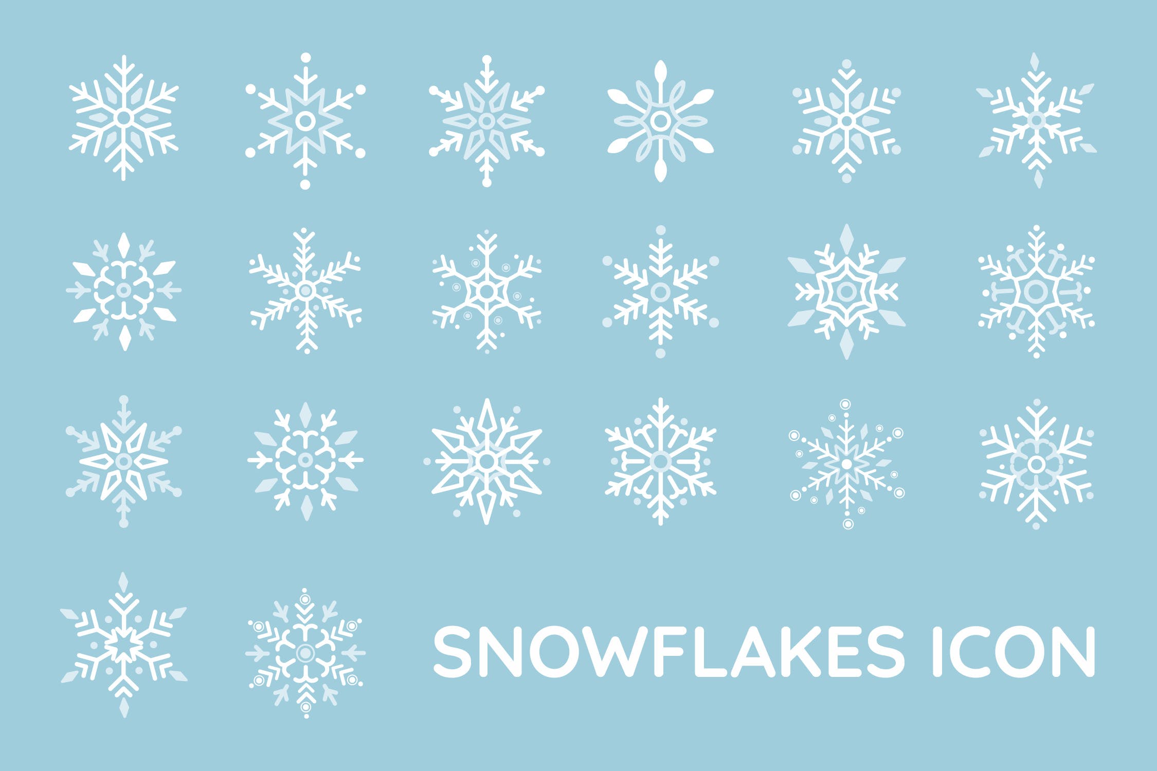 20种雪花图形矢量一流设计素材网精选图标 Snowflakes Icon