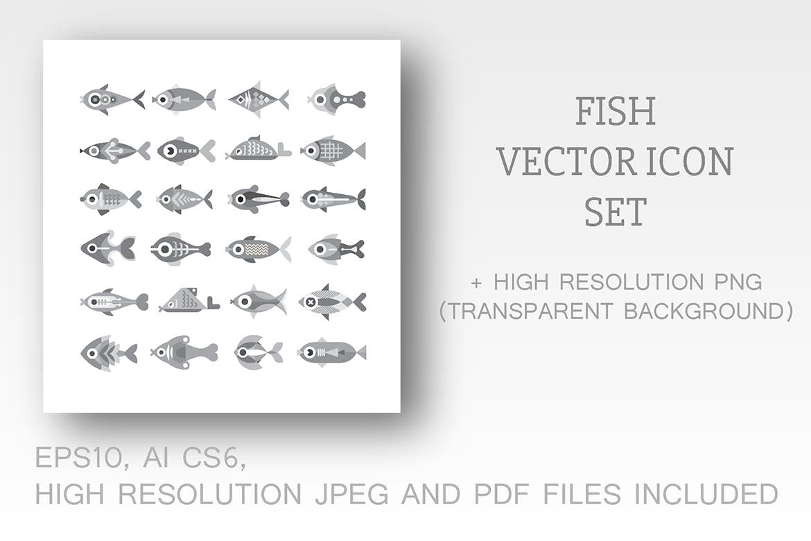 各种鱼类矢量一流设计素材网精选图标素材 Fish vector icon set (3 options)