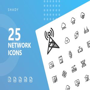 网络科技主题矢量阴影一流设计素材网精选图标 Network Shady Icons