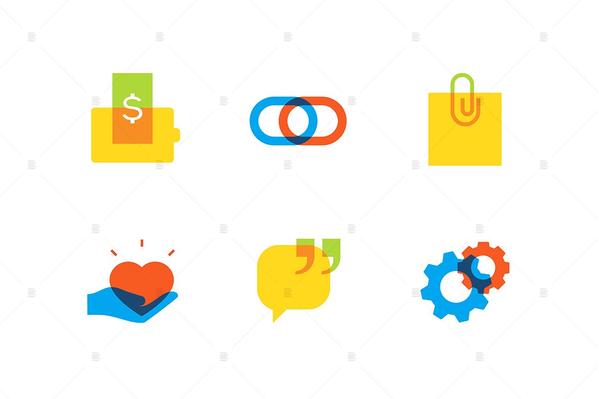 技术和社交媒体主题扁平设计风格矢量一流设计素材网精选图标集 Technology and social media – flat design icons